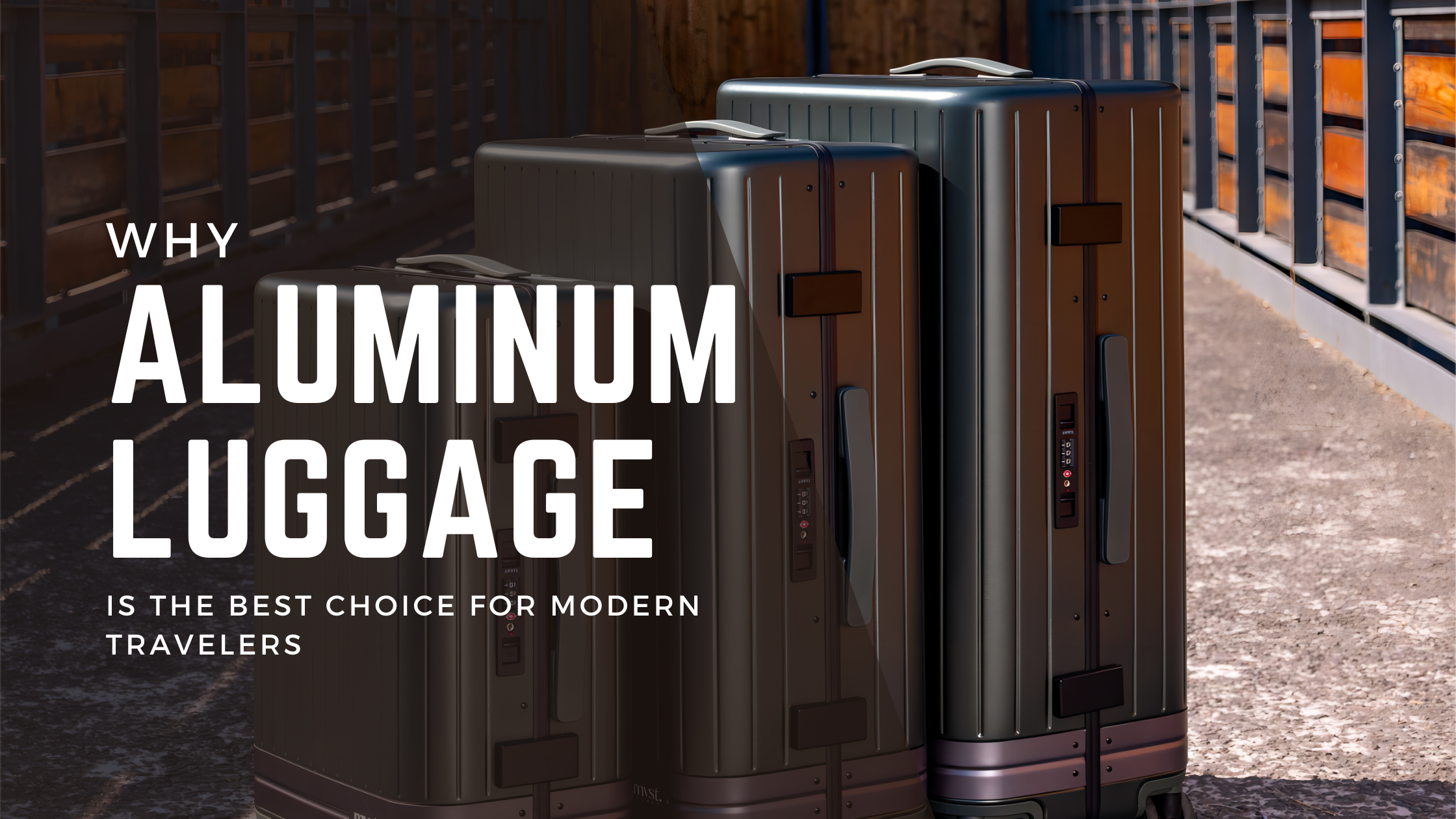 "Armus Luggage aluminum suitcase collection showcasing durable designs with TSA locks and smooth spinner wheels, available in various sizes for modern travelers."