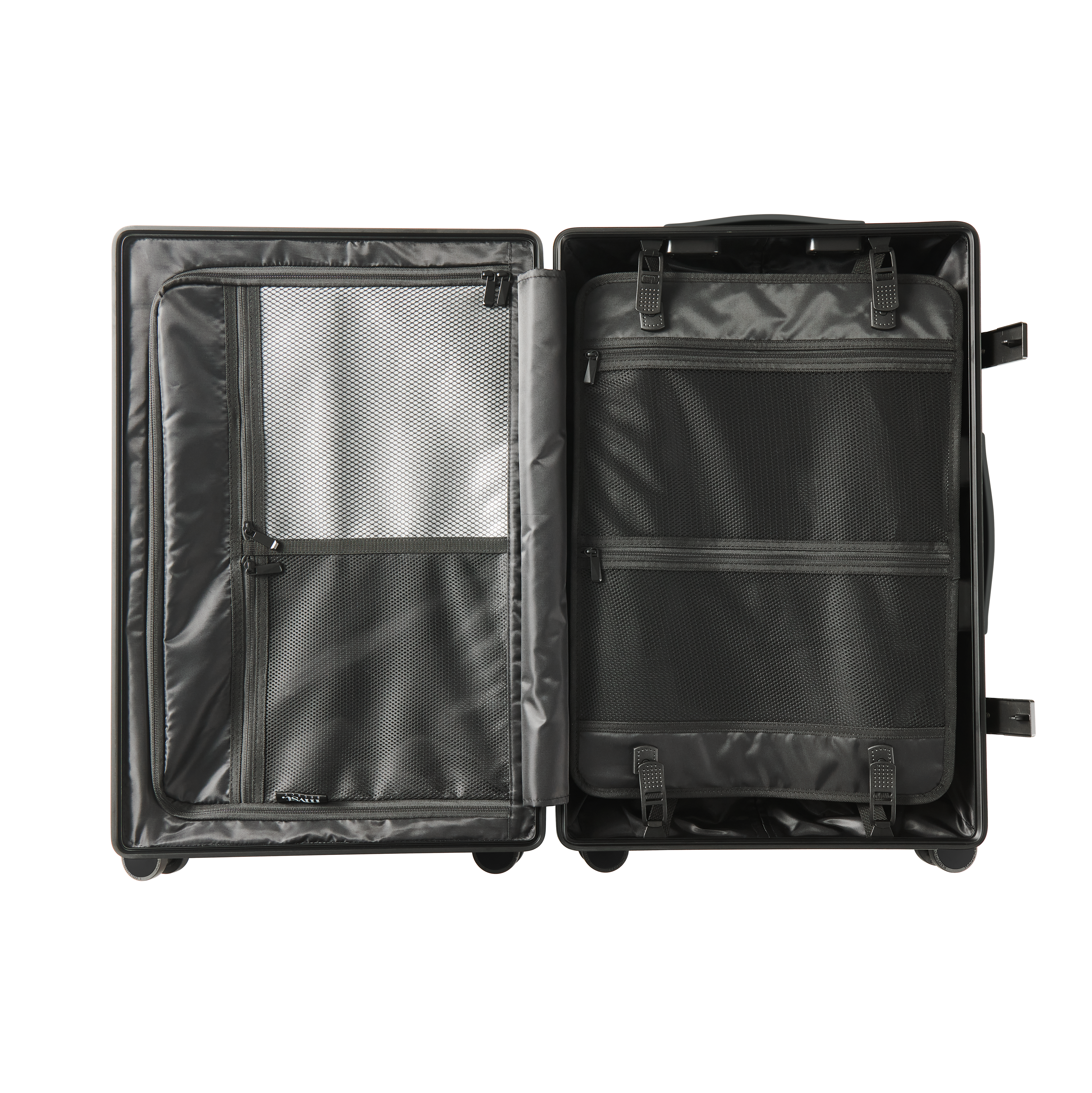 Lightweight Eos black polycarbonate suitcase for frequent flyers