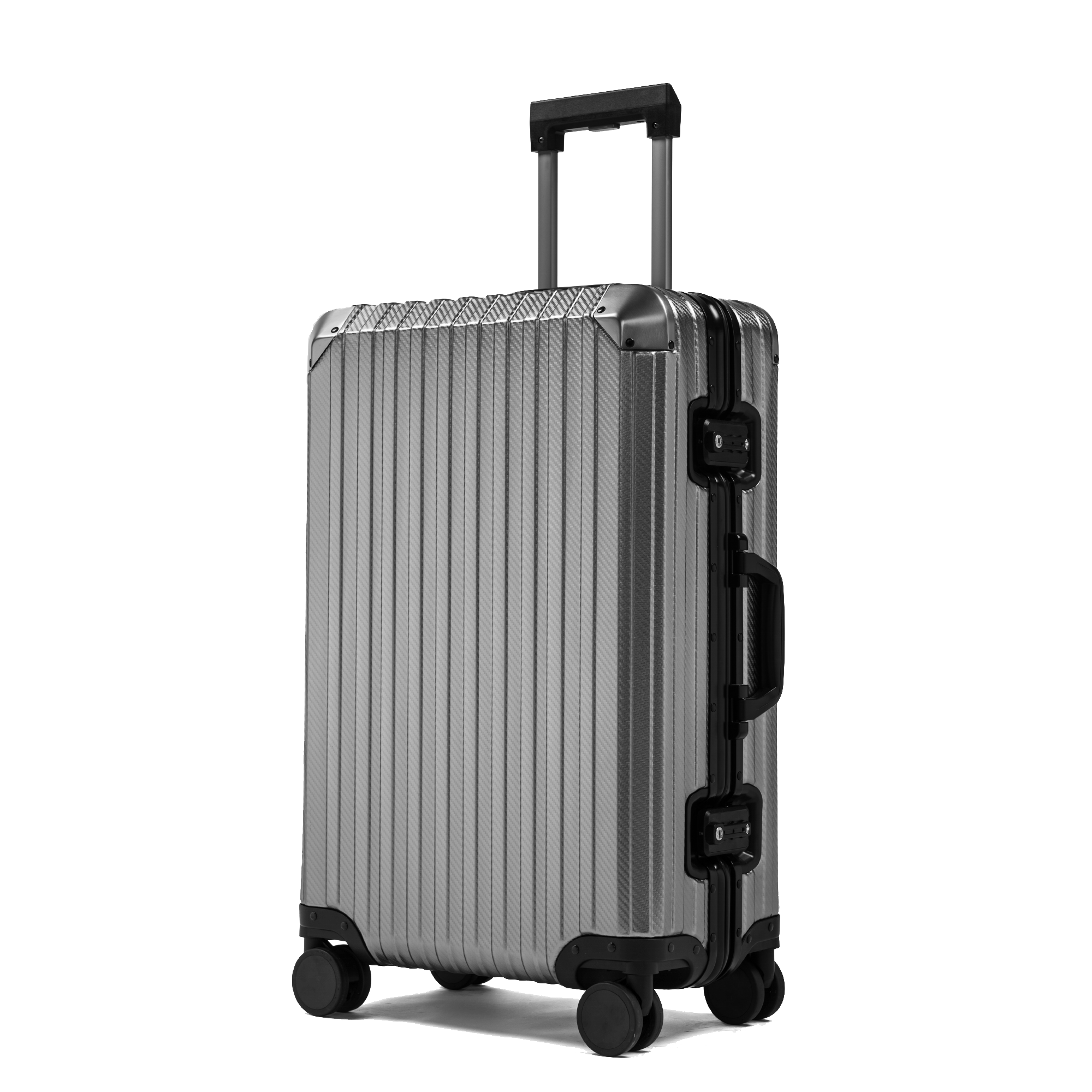Durable gunmetal aluminum suitcase for business trips