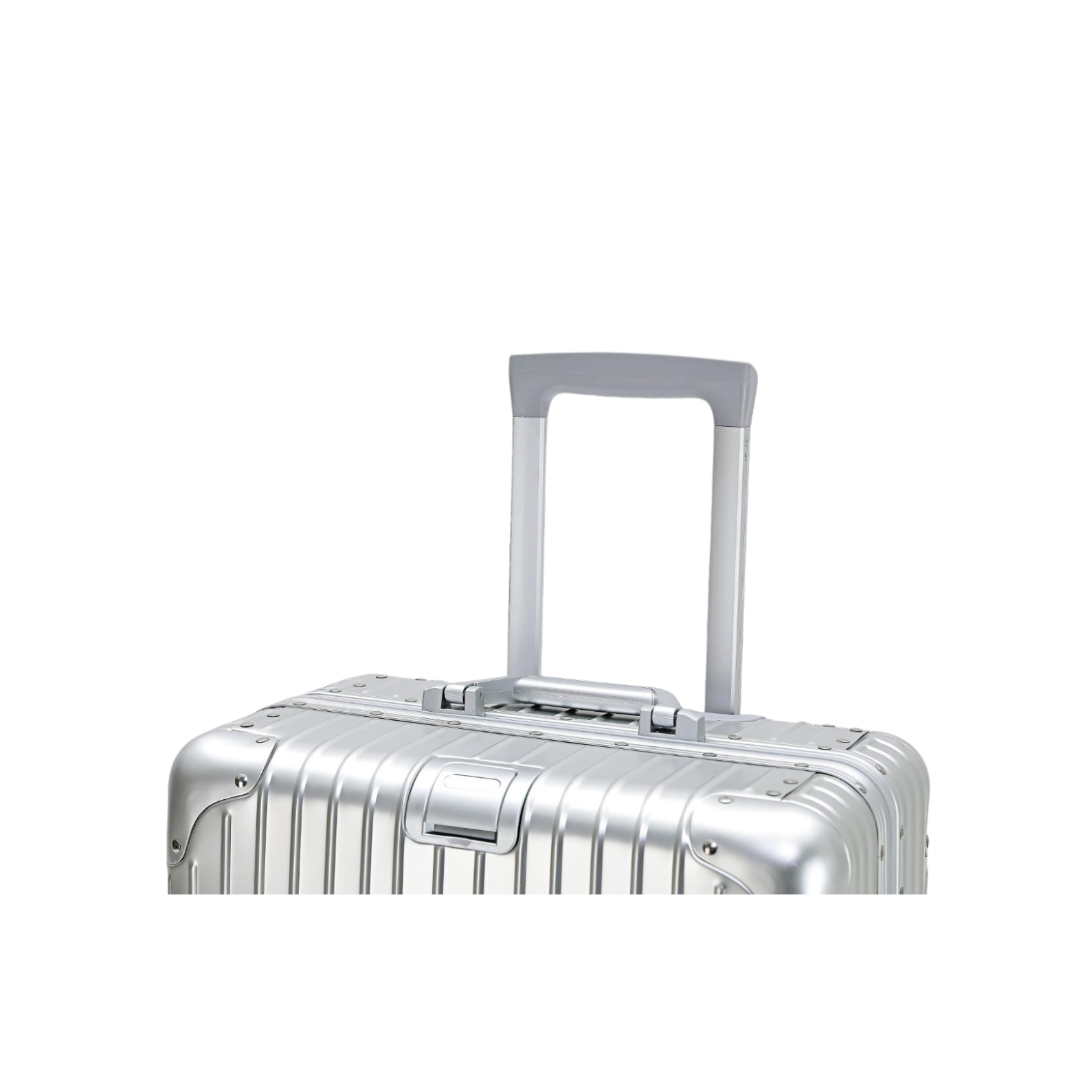 Luxury silver aluminum suitcase for business trips