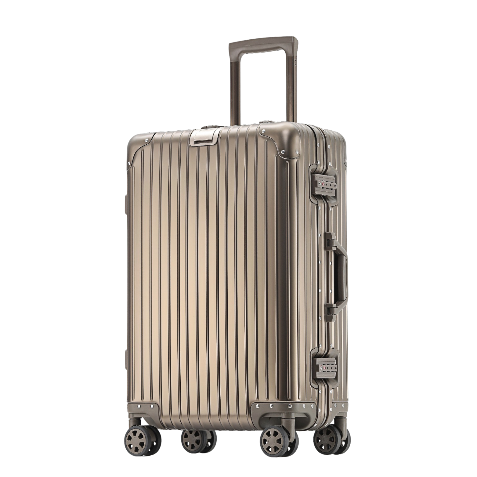 Durable gold aluminum suitcase for luxury trips